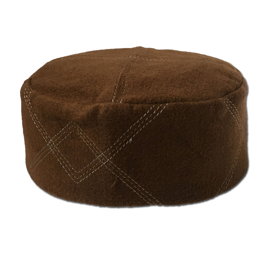 Warm Fleece Brown [Cloth Contrasting] Prayer Cap / Kufi CHM-79